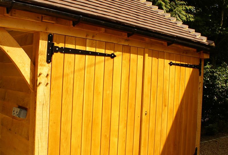 Oak garage doors without handles